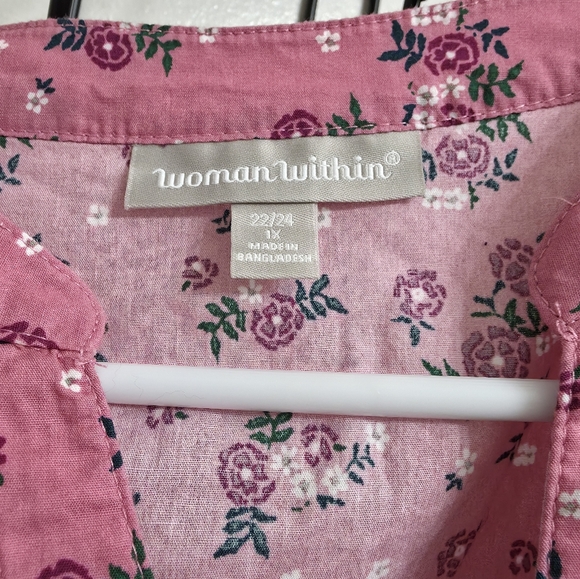 Woman Within Pink Floral Top - Picture 2 of 2